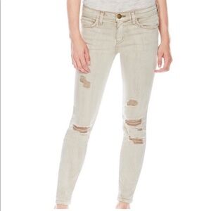 Current/Elliot The Stiletto Sandune Destroy Tan Skinny Crop Distressed Jeans 28